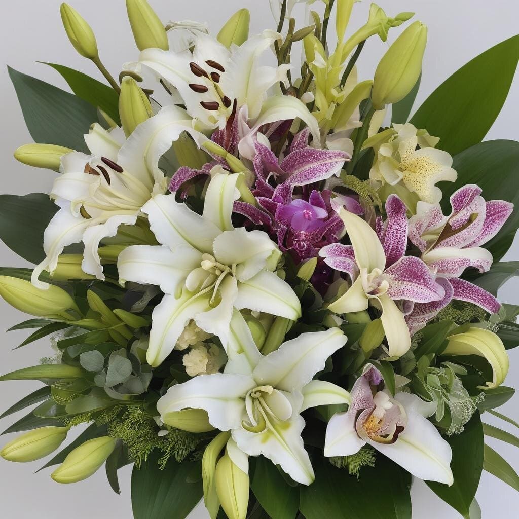 Elegant Lily and Orchid Bouquet